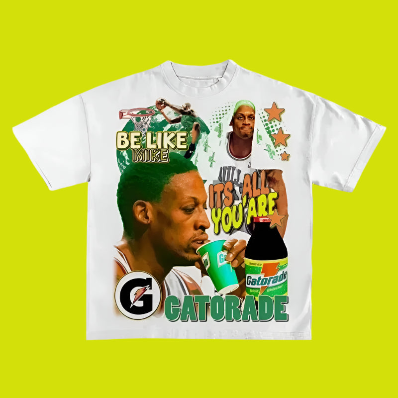 Vintage 90s Michael Jordan Dennis Rodman Gatorade Graphic Tee